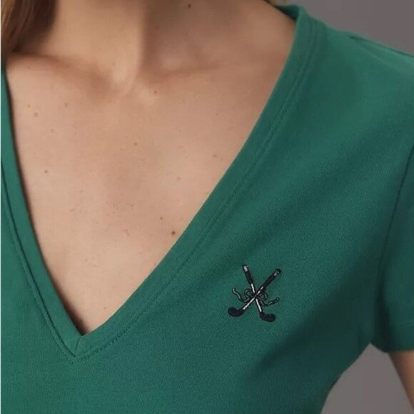 NWT Size L - Anthropologie Cotton Tee in Green (NWT US$ 48) - Picture 1 of 16